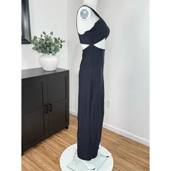 NWT Sara Cristina Narcissus Asymmetric Cut-Out Maxi Dress Medium