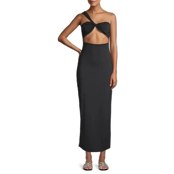 NWT Sara Cristina Narcissus Asymmetric Cut-Out Maxi Dress Medium