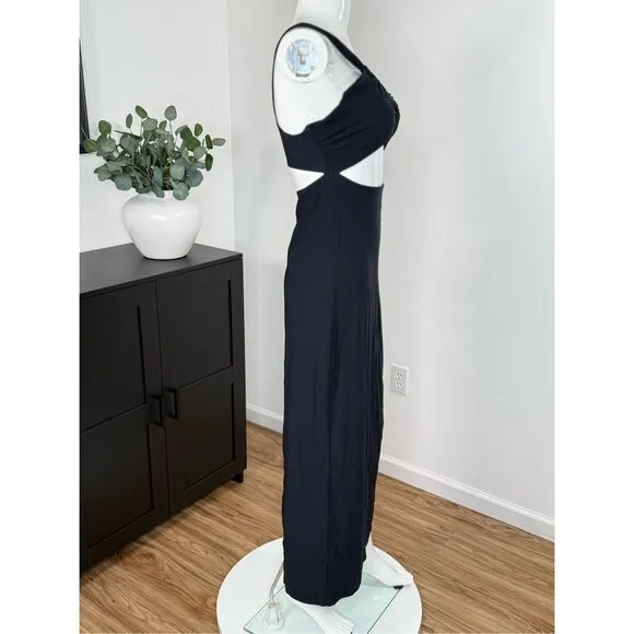 NWT Sara Cristina Narcissus Asymmetric Cut-Out Maxi Dress Medium