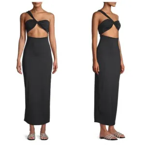 NWT Sara Cristina Narcissus Asymmetric Cut-Out Maxi Dress Medium