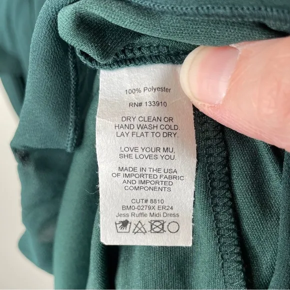 NWT Show Me Your Mumu Jess Ruffle Midi Dress in Emerald Green Chiffon Size 2X