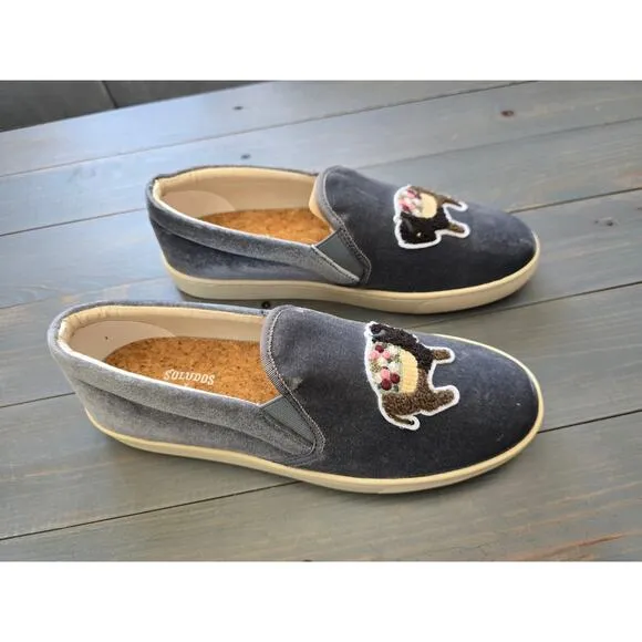 NWT Soludos x Anthropologie Floral Bison Gray Sneakers - Size 9