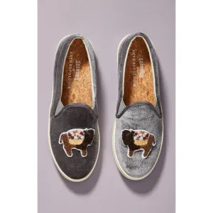 NWT Soludos x Anthropologie Floral Bison Gray Sneakers - Size 9
