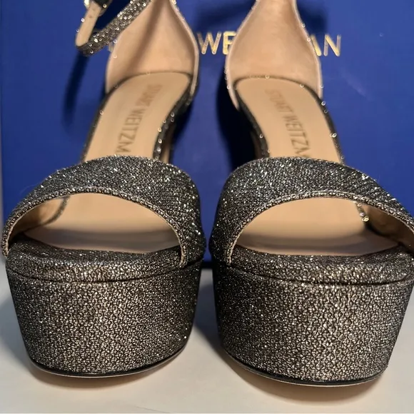 NWT | Stuart Weitzman Discoplatform Sandals New Pyrite | Sz 8