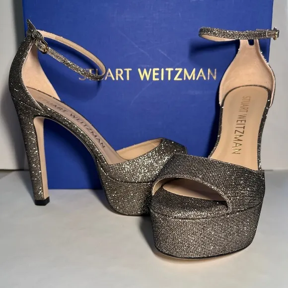 NWT | Stuart Weitzman Discoplatform Sandals New Pyrite | Sz 8