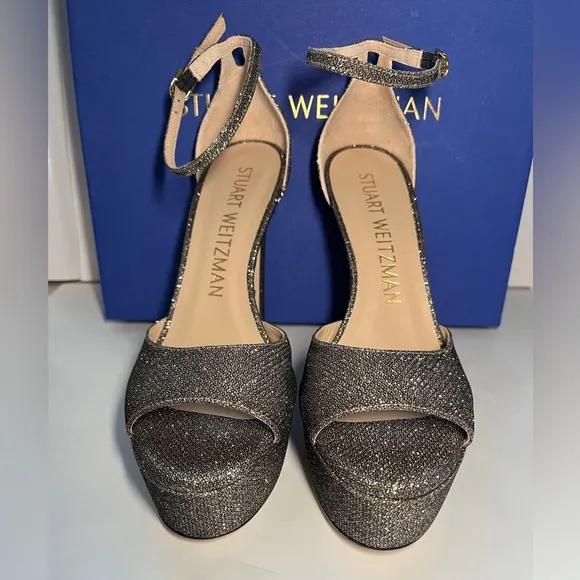 NWT | Stuart Weitzman Discoplatform Sandals New Pyrite | Sz 8