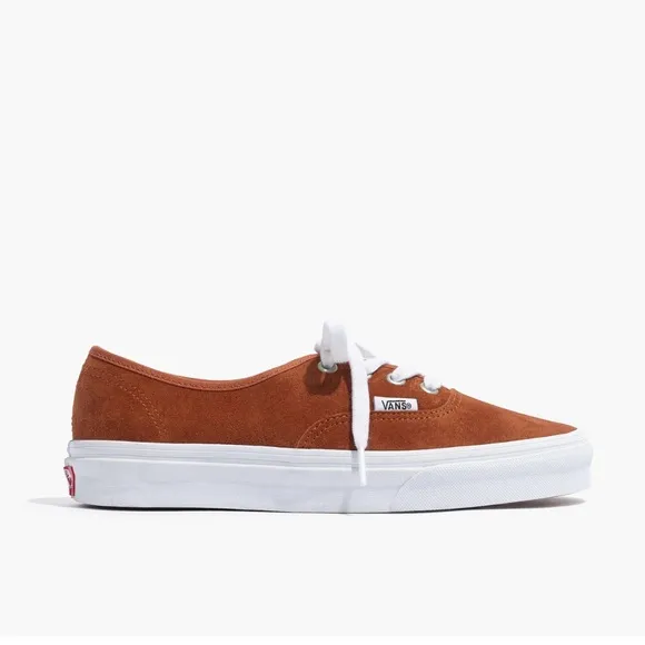 NWT Vans Unisex Authentic Lace-Up Sneakers in Brown Suede