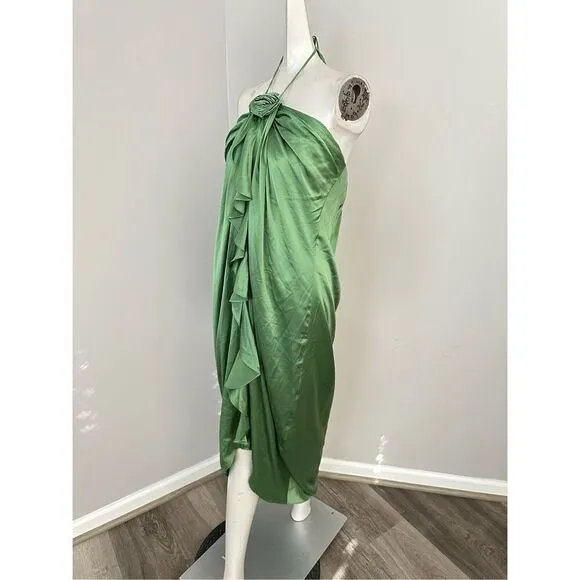 NWT Cinq A Sept Meredith Silk Rosette &amp; Ruffle Dress Size 12 $595