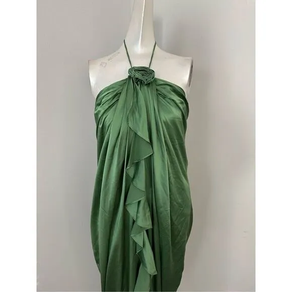 NWT Cinq A Sept Meredith Silk Rosette &amp; Ruffle Dress Size 12 $595