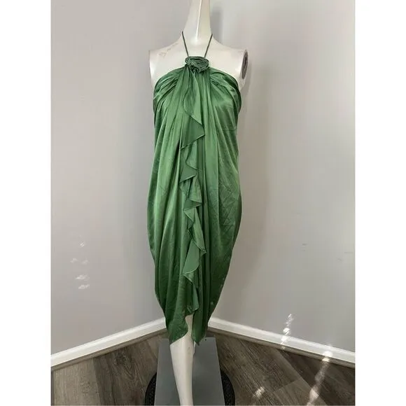 NWT Cinq A Sept Meredith Silk Rosette &amp; Ruffle Dress Size 12 $595