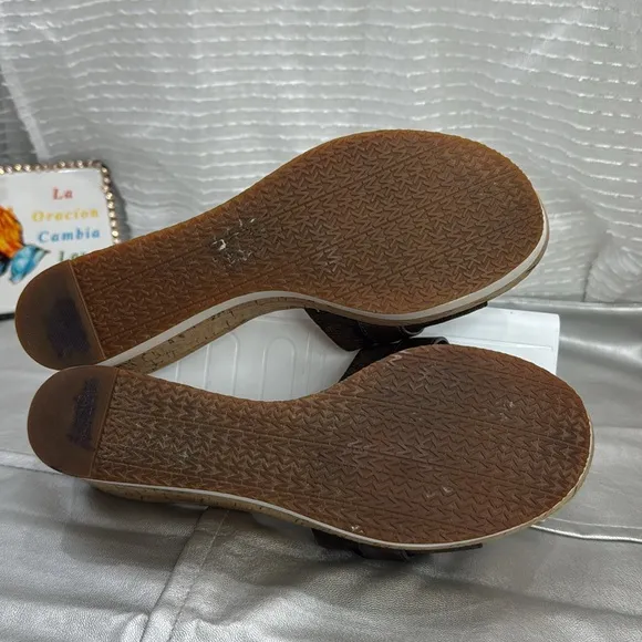 (O) Michael Kors Women's Platform Wedge SandalsCork Brown, Size 9 M