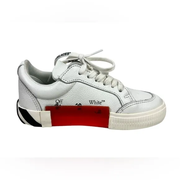 Off-White Unisex Kid's White Low Top Vulcanized Sneaker Shoe Sz EU 30 Boys Girls