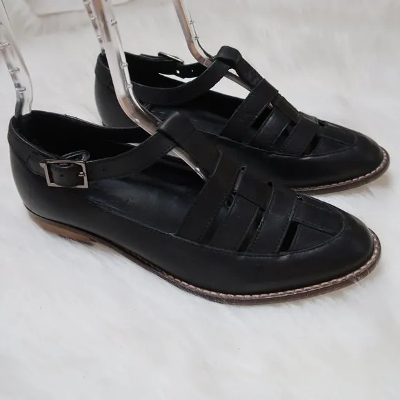 Office London x Topshop Black Leather Shoes Sz 7