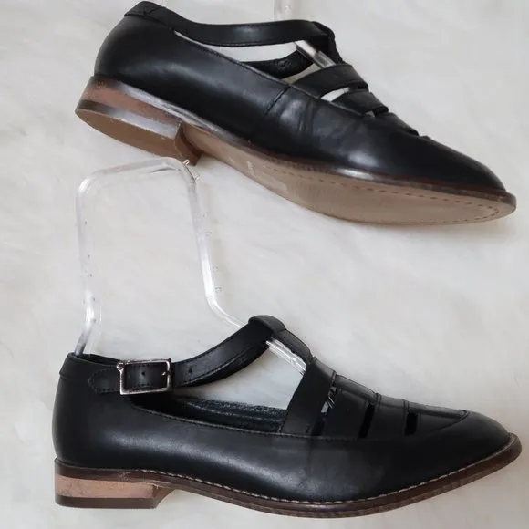 Office London x Topshop Black Leather Shoes Sz 7