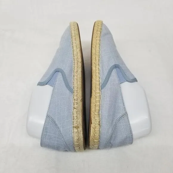 Olaki Kaula Pa'a Kapa Linen Espadrilles Loafers Womens 8.5 Lanai Breeze Blue