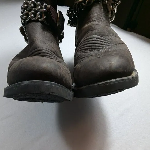 Old West Men's Brown Cowboy Boots TBM3051 Size 9