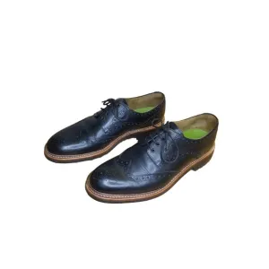 Oliver Sweeney Meadows Men's Size 11 Black Leather Wingtip Dress Shoes Worn Once