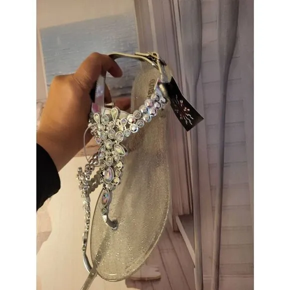 Olivia Miller rhinestone sandals
