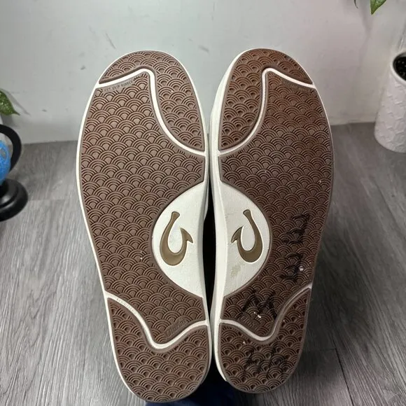 OluKai Lae'Ahi Li'Ili Mens Shoes Size 13 Brown Leather Lace Up Casual Sneakers