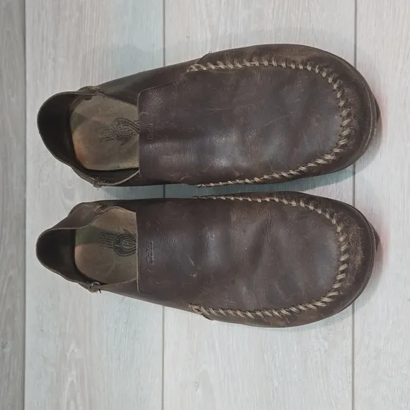 Olukai Mens Akahai Leather Loafer Slip on shoes sz 11.5