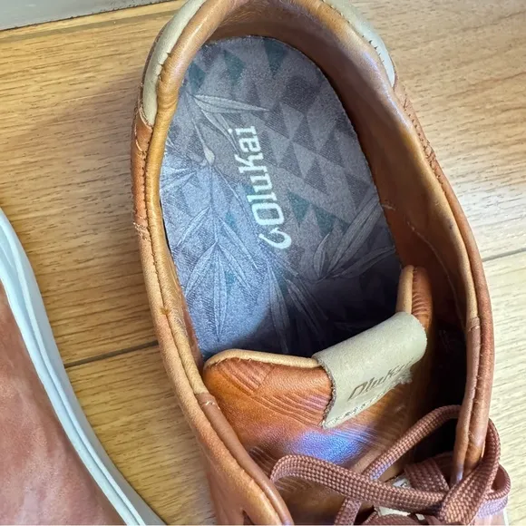Olukai Men's Tan Casual Leather Shoes 9.5