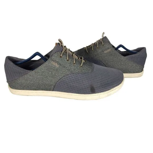 OluKai Men's Nohea Moku US 10 Gray Lace Up Flats Loafer Sneakers Shoes
