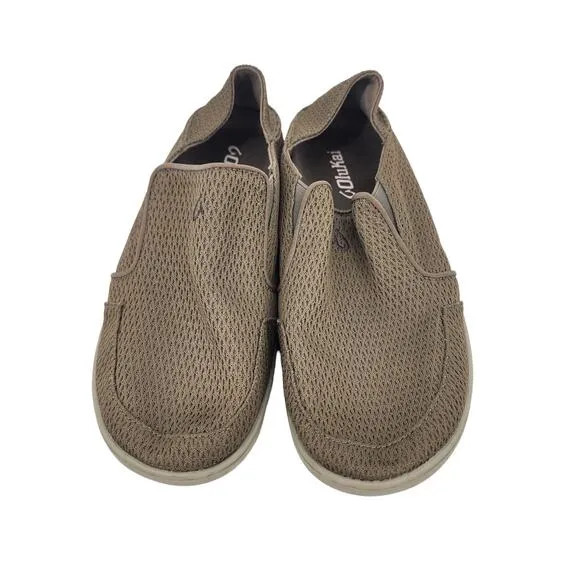 OluKai Nohea Mesh Slip-on Loafer Shoes Mens Size 8 Clay Banyan Drop Heel