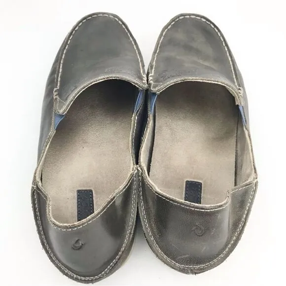 Olukai Nohea Nubuck Brown Slip On Shoes