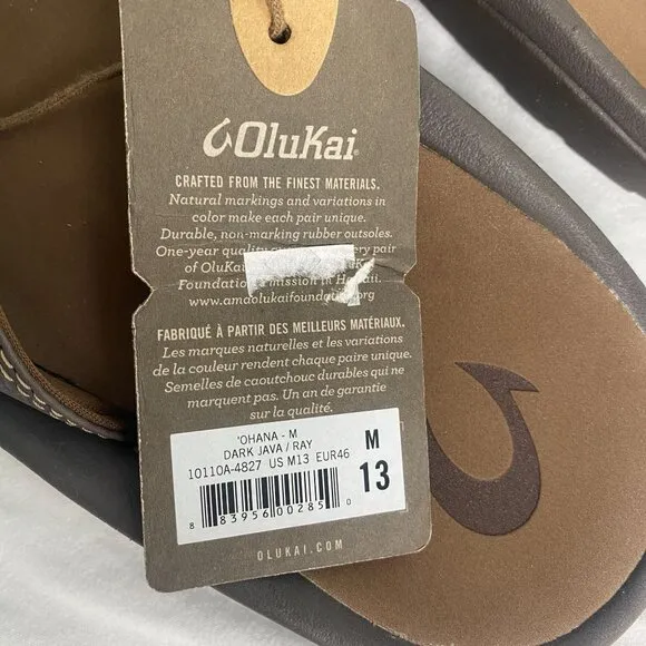Olukai Ohana Sandals Mens Size 13 Dark Java