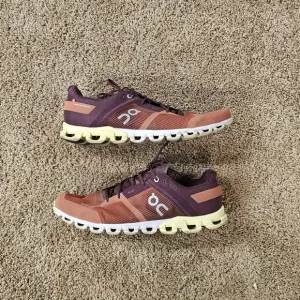 On Cloud Cloudflow Men Running Sneakers Red Rust/Limelight - Sz 13