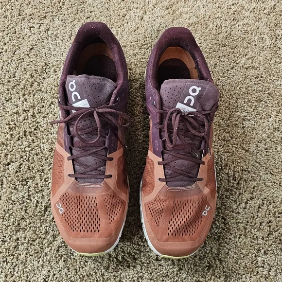On Cloud Cloudflow Men Running Sneakers Red Rust/Limelight - Sz 13