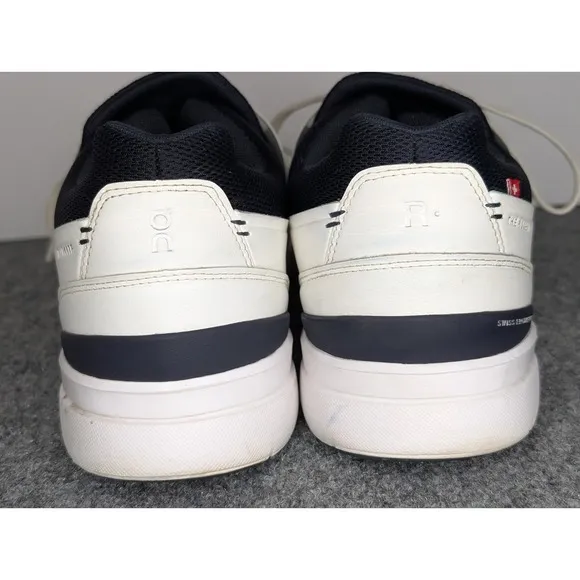 On Cloud Shoes Mens 13 The Roger Spin White &amp; Black Sneakers Tennis Shoe