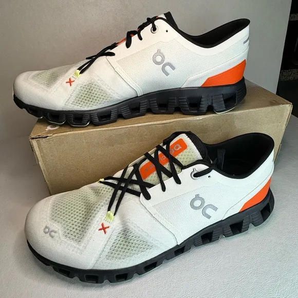 On Cloud X 3 Ivory Flame Men's Athletic Shoes casual running outdoor summer