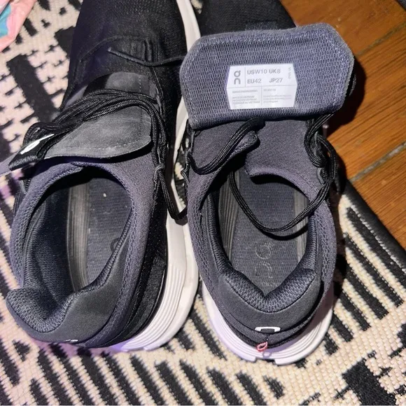 On Cloudnova Running Shoes Black Phantom/White size Womens 10