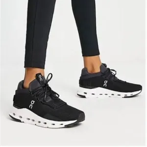 On Cloudnova Running Shoes Black Phantom/White size Womens 10