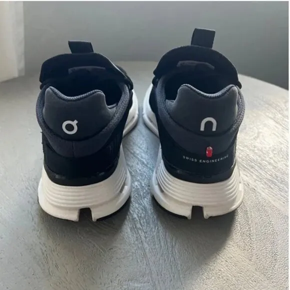 On Cloudnova Running Shoes Black Phantom/White size Womens 10