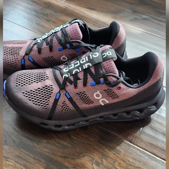 On Men's Cloudsurfer Running Shoes. Size 11.5, black/cobalt. New with box.
