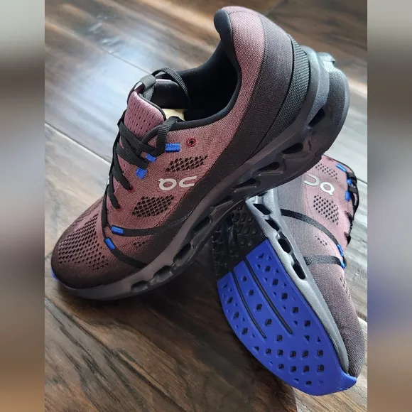 On Men's Cloudsurfer Running Shoes. Size 11.5, black/cobalt. New with box.