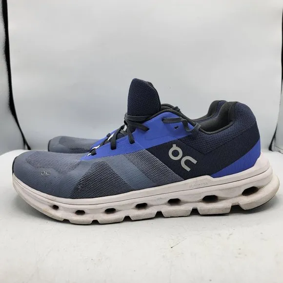 On Running Cloudrunner Mens 10 Running Shoes Metal Midnight Blue Athletic