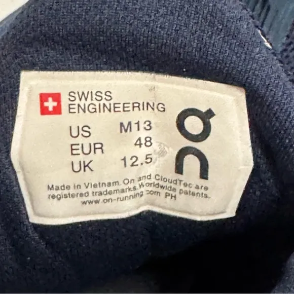 On Running On Cloud Cloudswift Navy Blue Running Shoe Sneaker Size 13