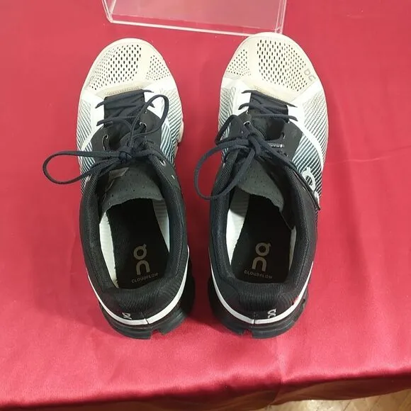 On Cloudflow 2.0 Mens Size 11 White Black Athletic Running Shoes Sneakers.