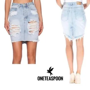 One Teaspoon - 2020 Distressed Fringe Denim Mini