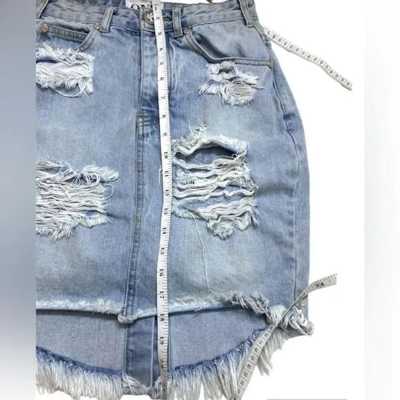 One Teaspoon - 2020 Distressed Fringe Denim Mini