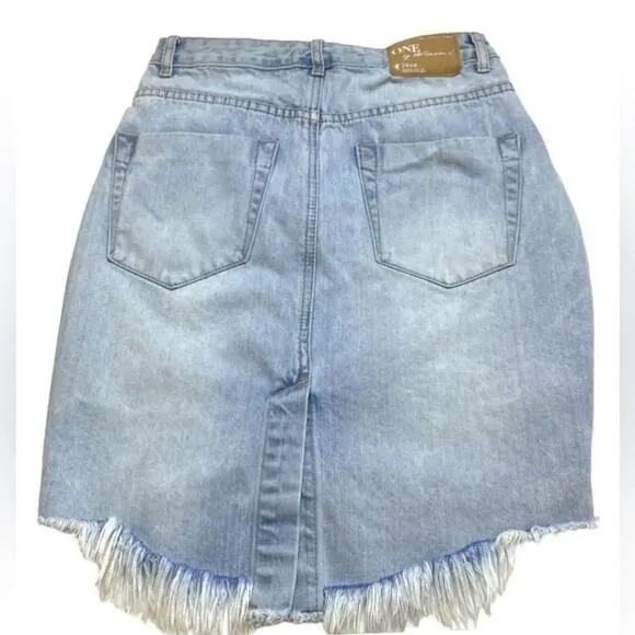 One Teaspoon - 2020 Distressed Fringe Denim Mini