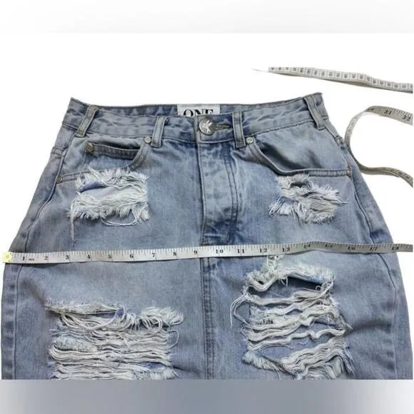 One Teaspoon - 2020 Distressed Fringe Denim Mini