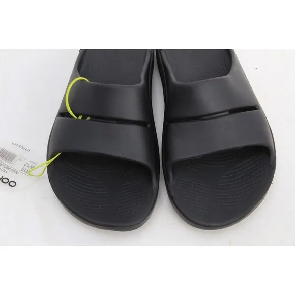 Oofos OOAHH Sandals Unisex Recovery Slide Shoes Black Unisex Mens 10