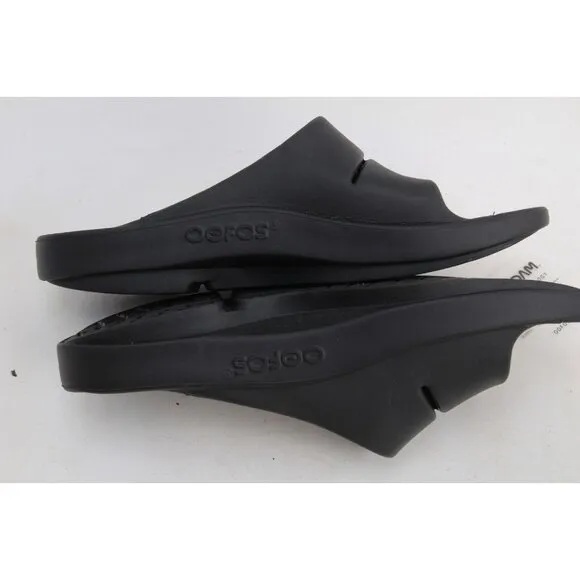 Oofos OOAHH Sandals Unisex Recovery Slide Shoes Black Unisex Mens 10
