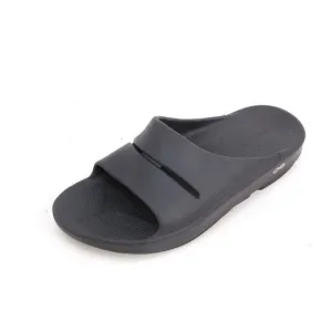 Oofos OOAHH Sandals Unisex Recovery Slide Shoes Black Unisex Mens 10