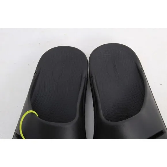 Oofos OOAHH Sandals Unisex Recovery Slide Shoes Black Unisex Mens 10
