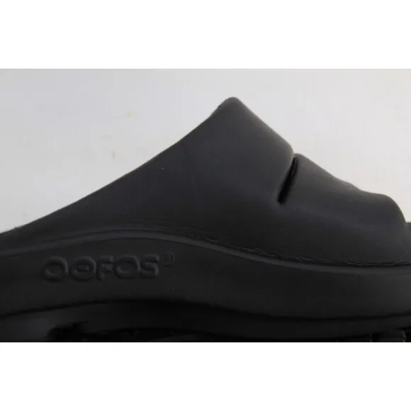 Oofos OOAHH Sandals Unisex Recovery Slide Shoes Black Unisex Mens 10
